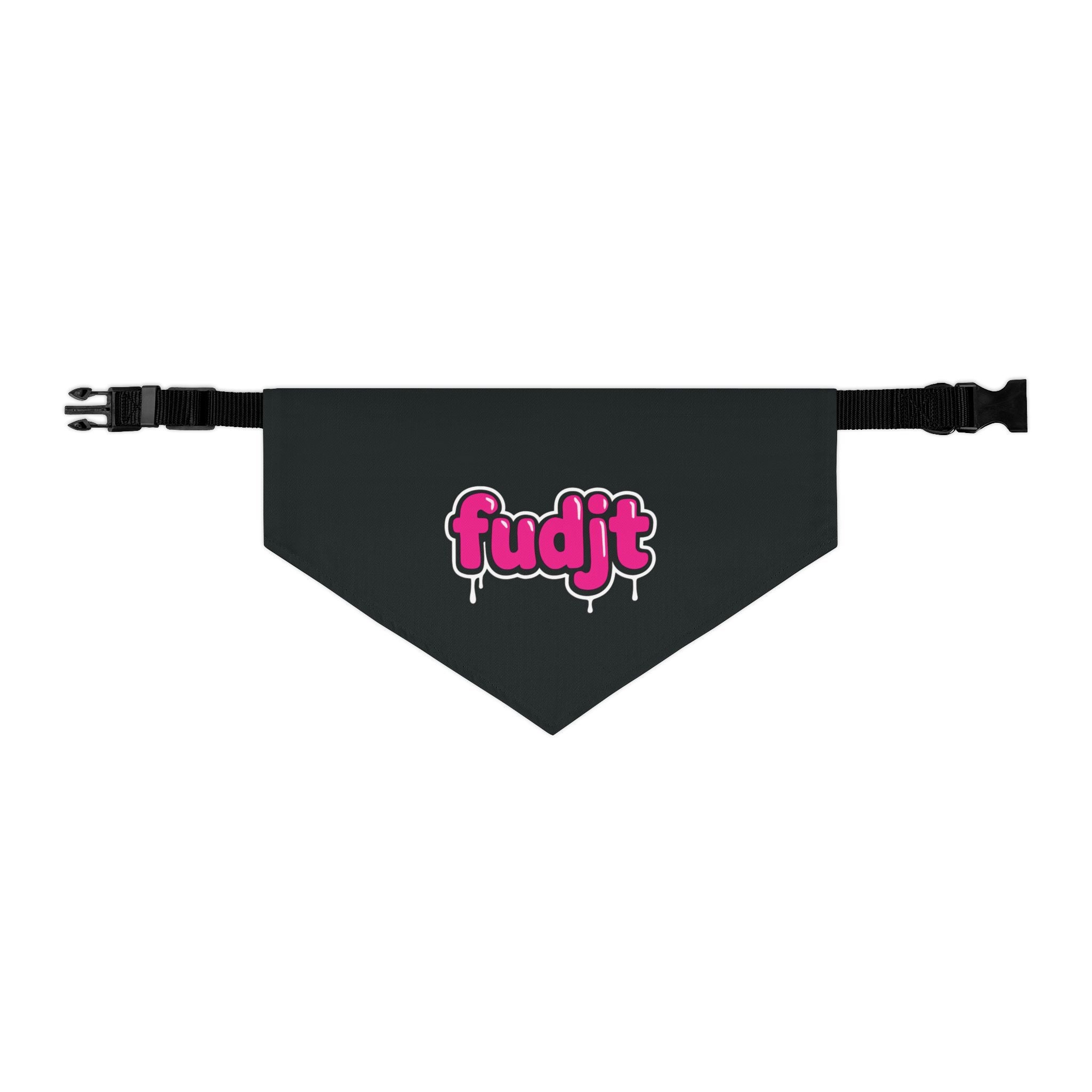 Black fudjt Pink Drip Bandana Collar for Dogs, Cats & More | 4 Sizes