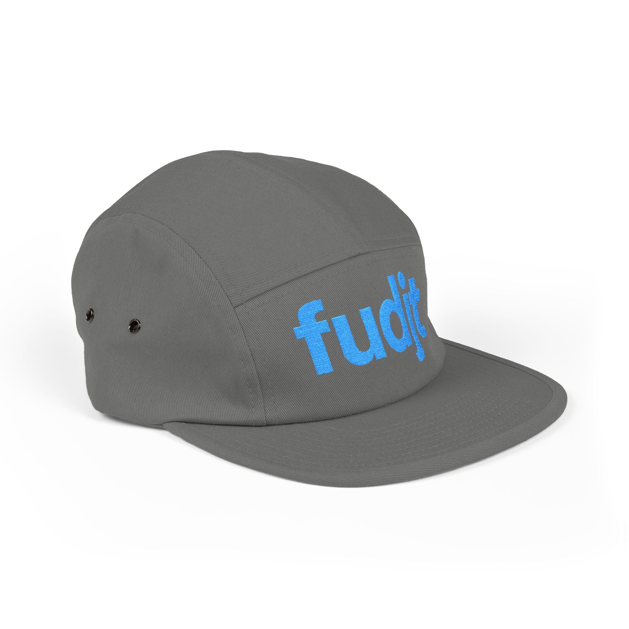 Embroidered 5 Panel Cap - Turquoise fudjt Logo - 6 Colors