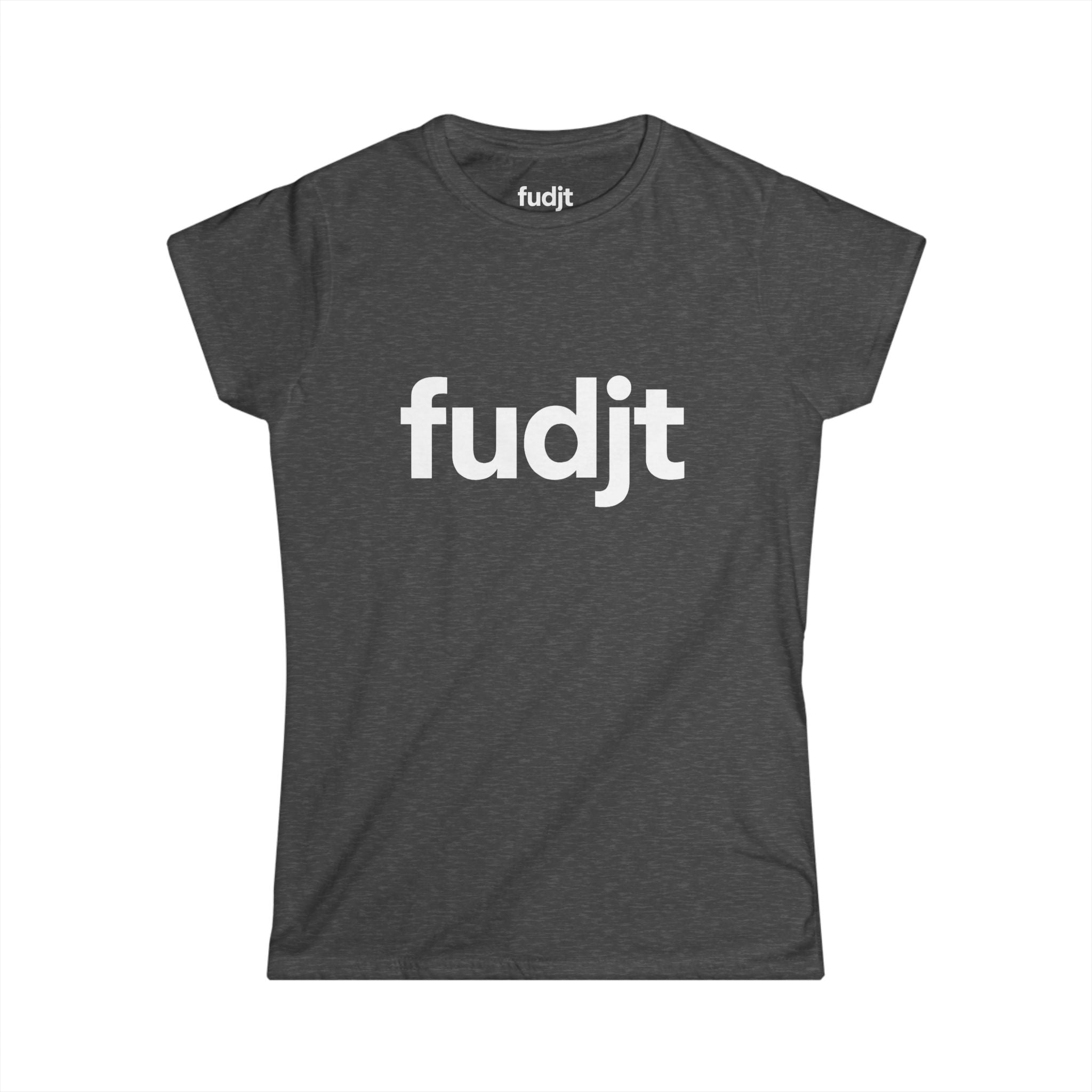 Women's White fudjt logo Comfy Stylie Tee | 12 Colors