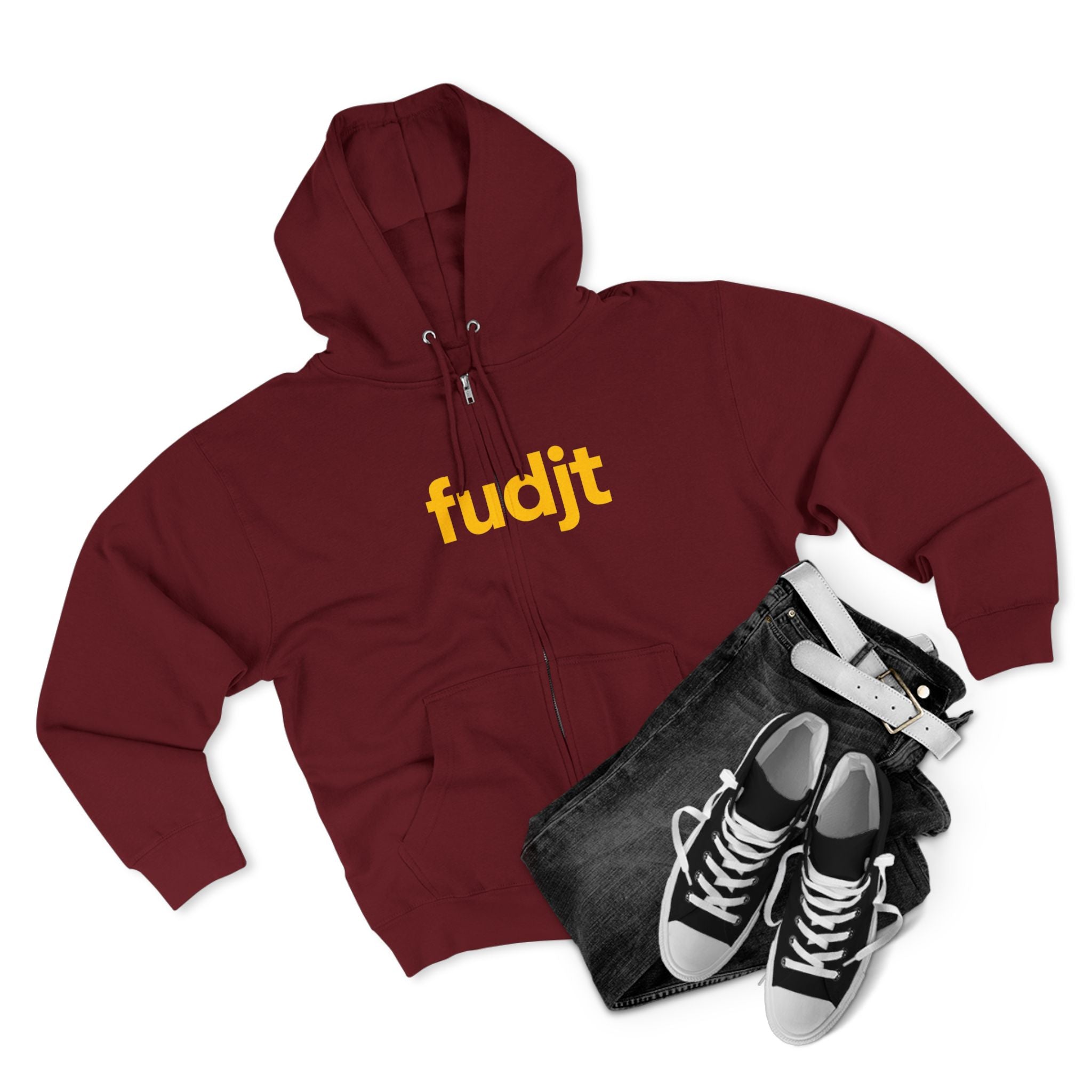 Zip Hoodie with Golden fudjt Design | Cozy Everyday Comfort | 8 Colors