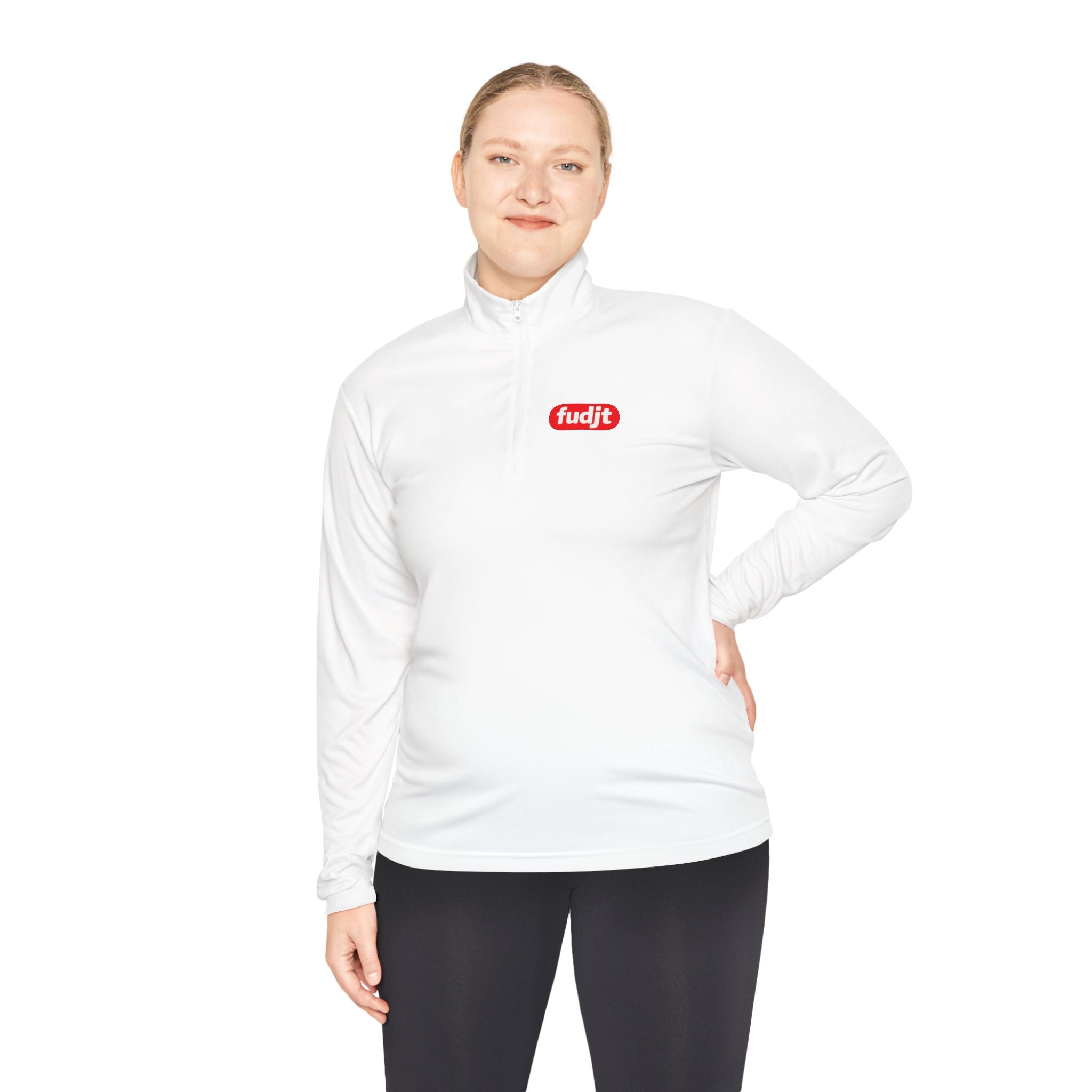 fudjt Anti-Supremacy Red Badge Quarter-Zip Performance Pullover | Bold Backside | 7 Colors