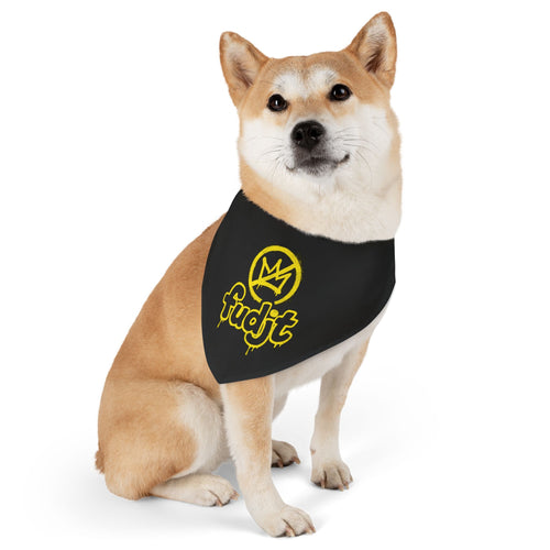 Black Golden fudjt No Kings Bandana Collar for Dogs, Cats & More | 4 Sizes - view 2 - L