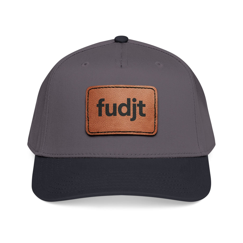 fudjt Leather Patch Baseball Cap — Mid Profile Trucker Hat | 30 Two-Tone Colors