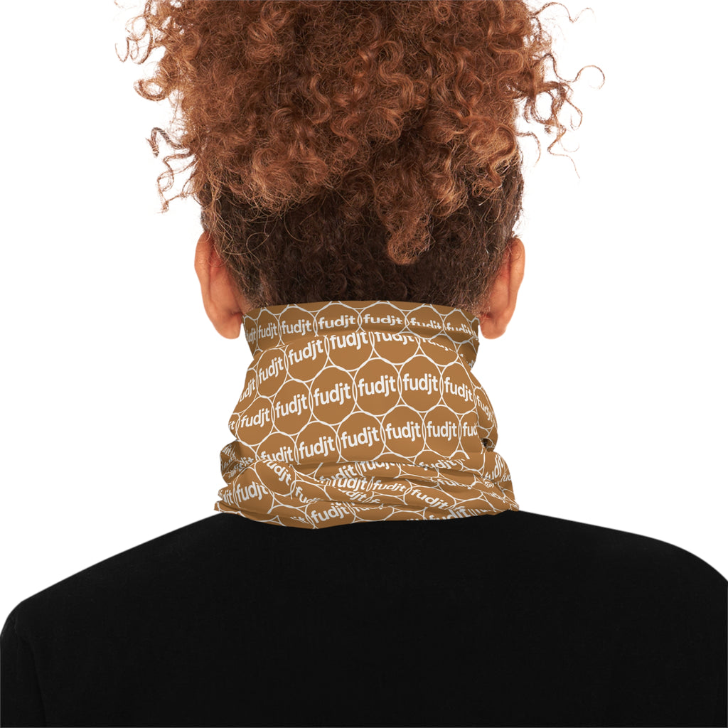 Light Brown & White fudjt Unbroken Chain 1.25 Neck Gaiter