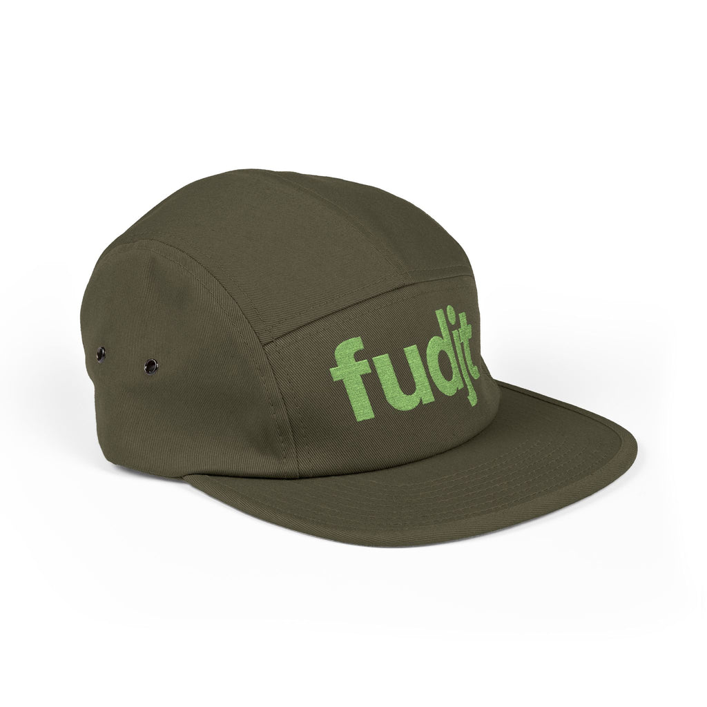 Embroidered 5 Panel Cap - Green fudjt Logo - 7 Colors