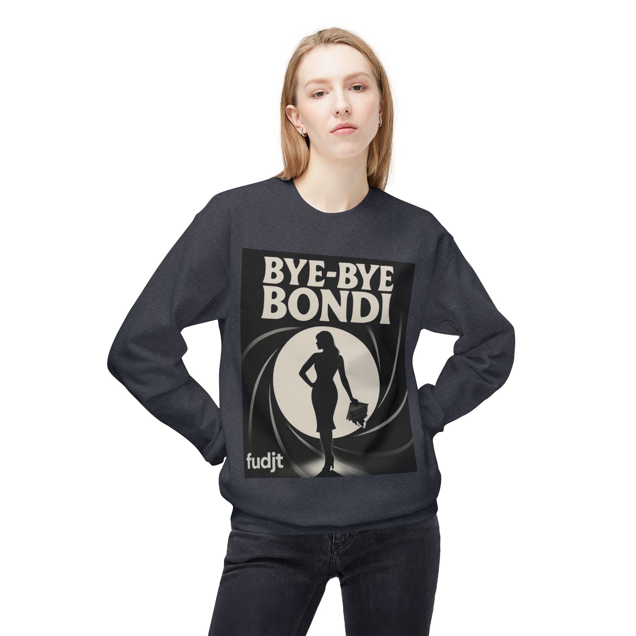 BYE-BYE BONDI | Black Smoke Screen Retro Fudjt Crewneck Sweatshirt | 14 Colors