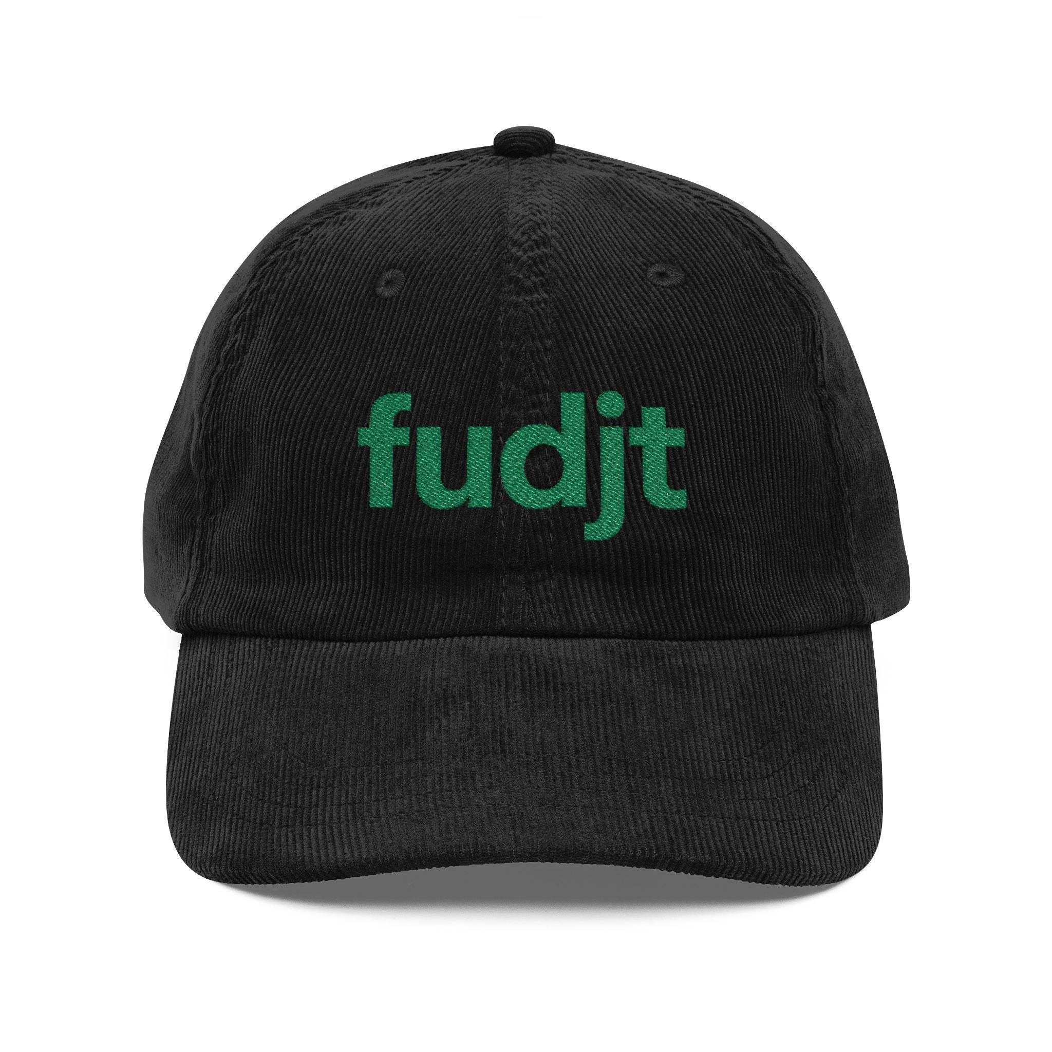 Vintage Corduroy Cap with Green fudjt Embroidery | 5 Colors