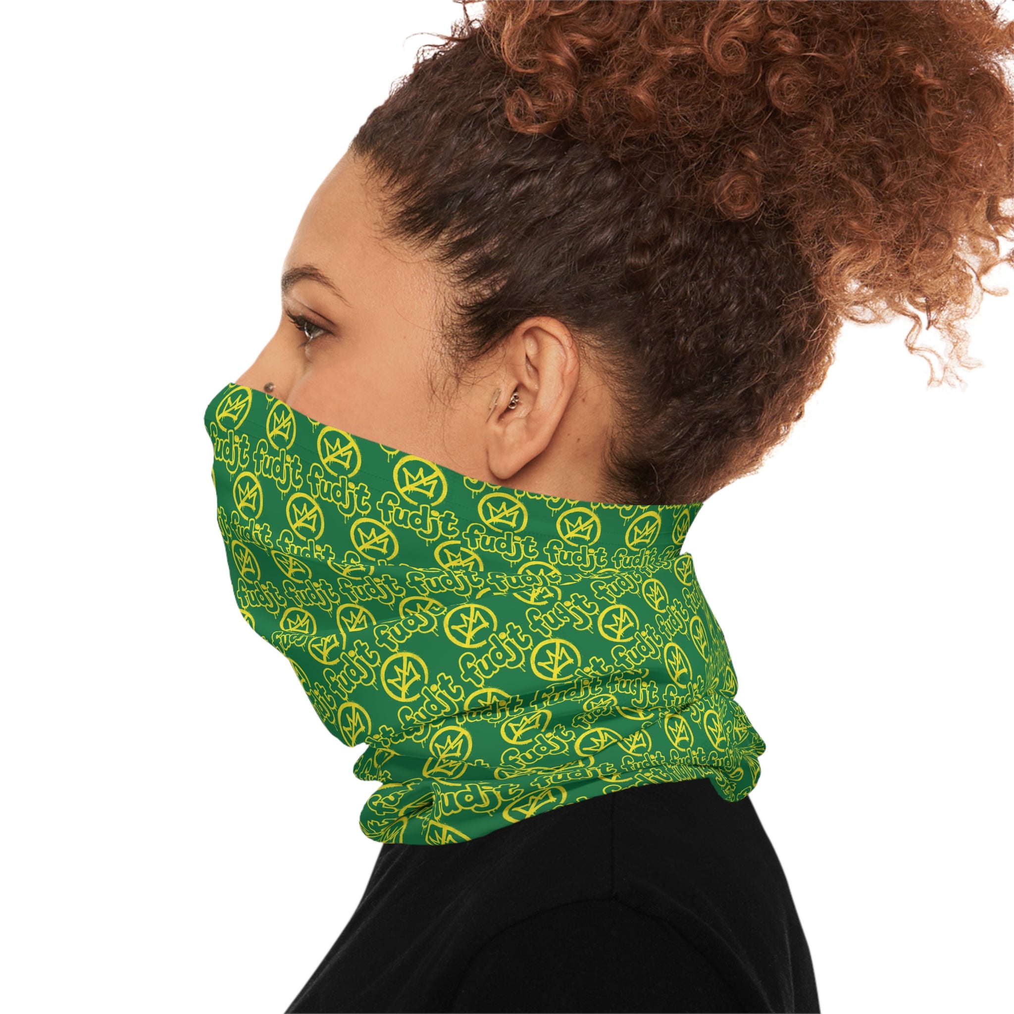 Dark Green Golden fudjt No Kings 1.25 Neck Gaiter