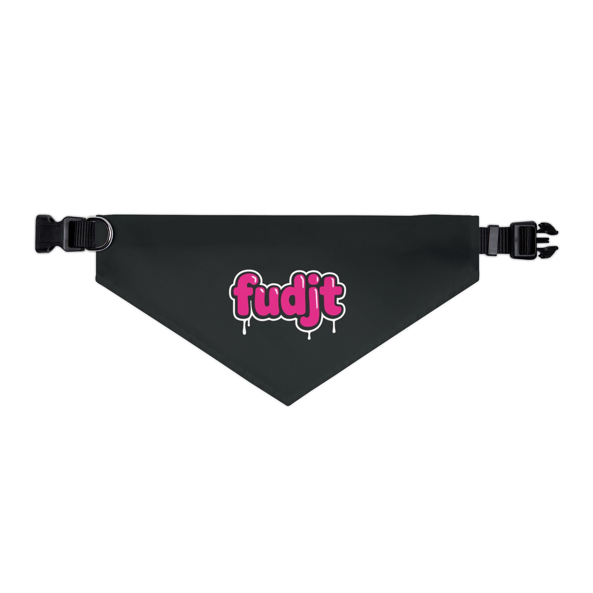Black fudjt Pink Drip Bandana Collar for Dogs, Cats & More | 4 Sizes