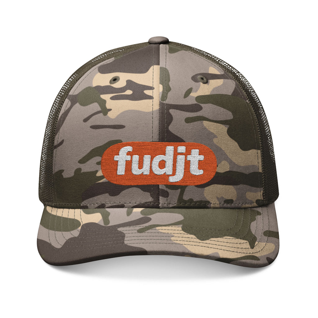 Camouflage Trucker Hat with fudjt Anti-Supremacy Red Badge Embroidery | 3 Colors