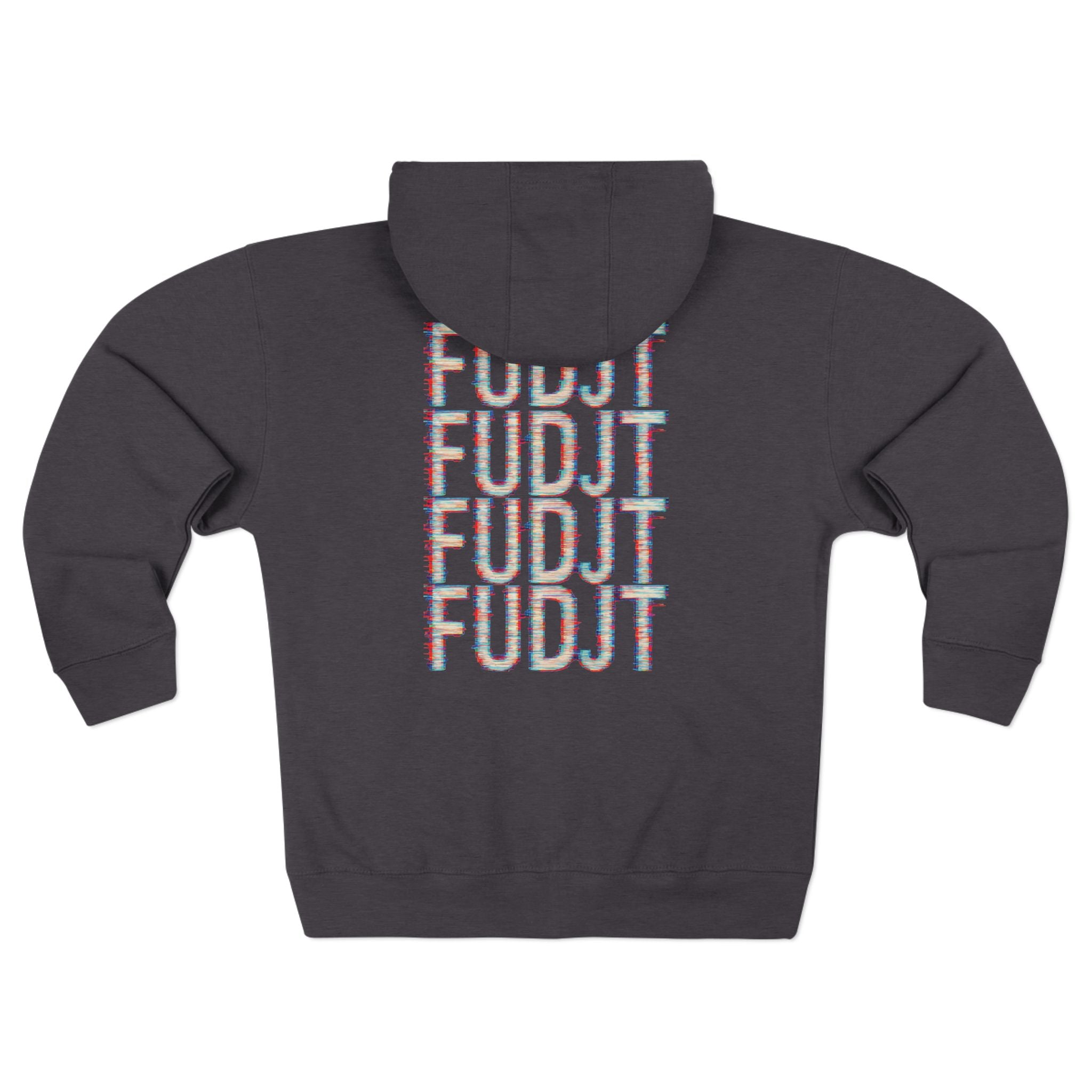 FUDJT Glitch Zip Hoodie | Front Left & Stack Back | 7 Colors