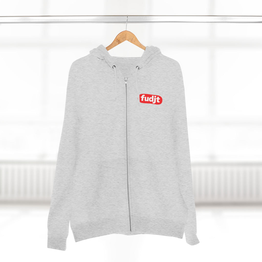 fudjt Anti-Supremacy Red Badge Zip Hoodie | Front & Back Graphic | 8 Colors