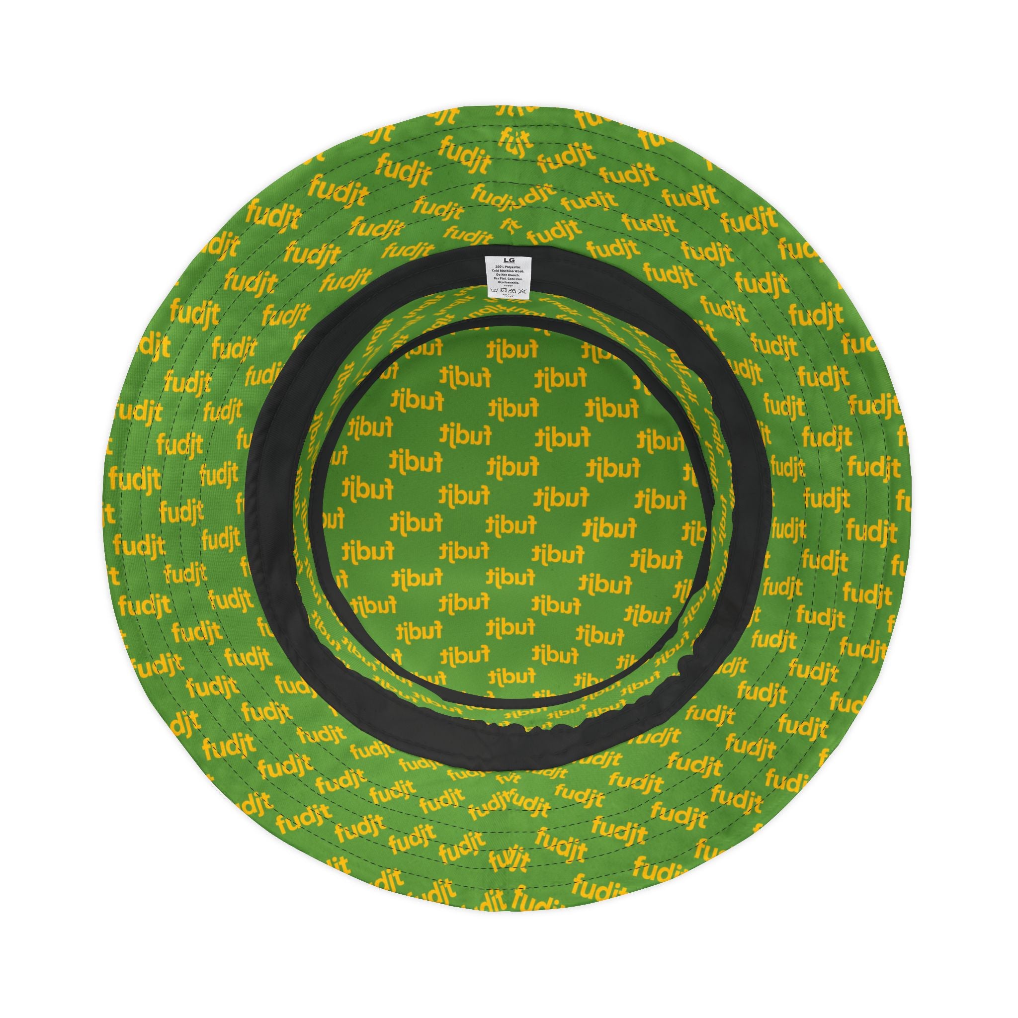 Trendy Yellow fudjt All Over on Light Green Bucket