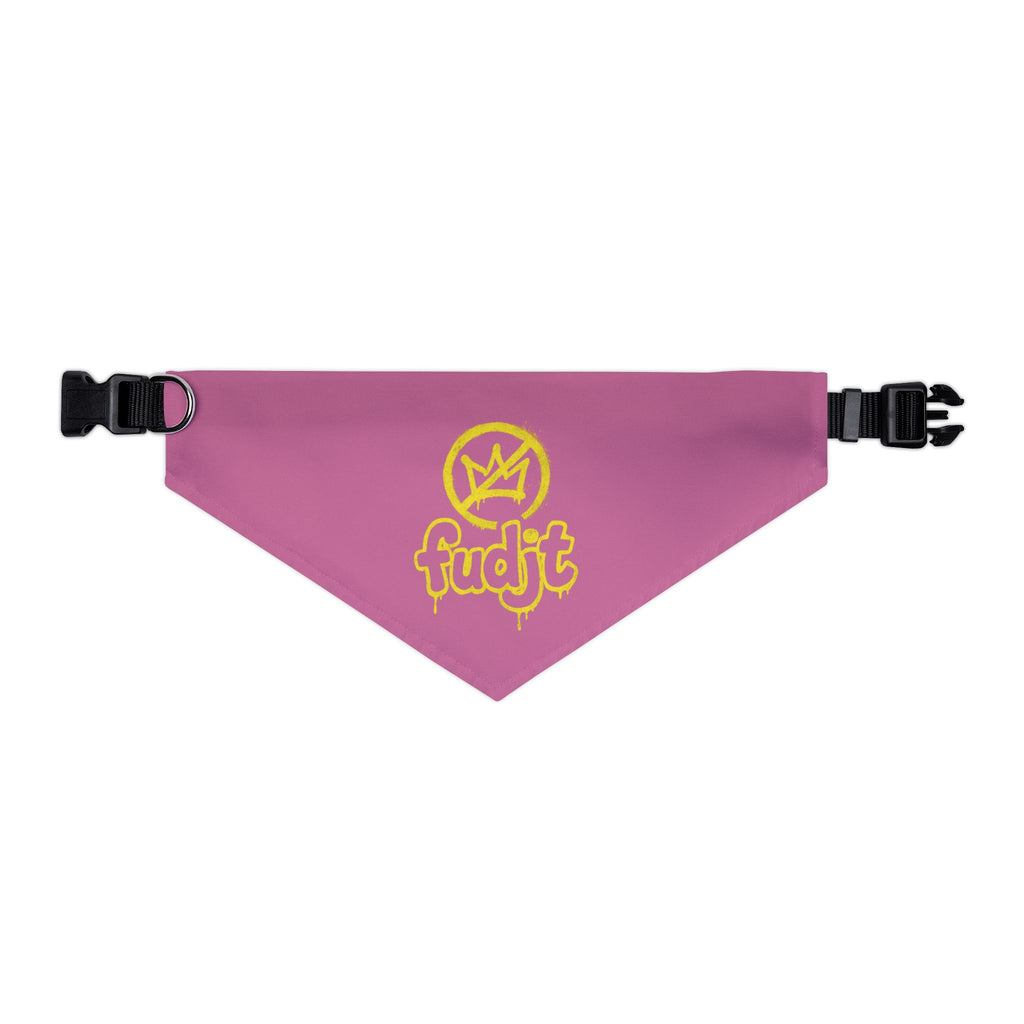 Light Pink Golden fudjt No Kings Bandana Collar for Dogs, Cats & More | 4 Sizes