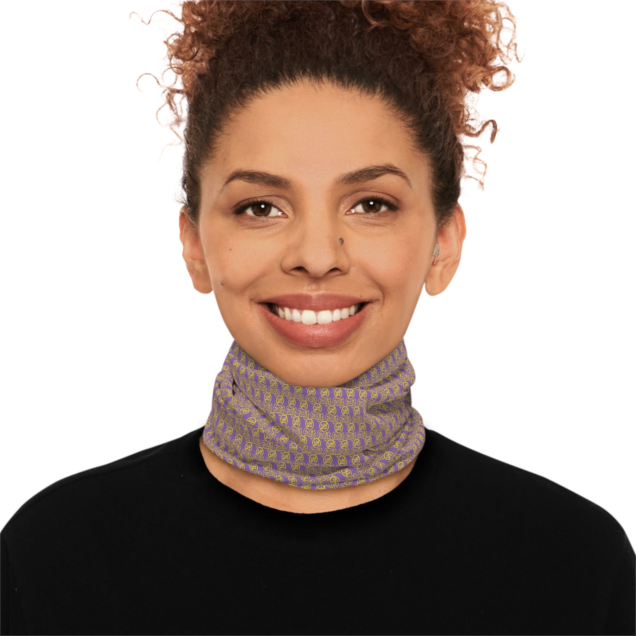 Light Purple Golden fudjt No Kings .5 Neck Gaiter