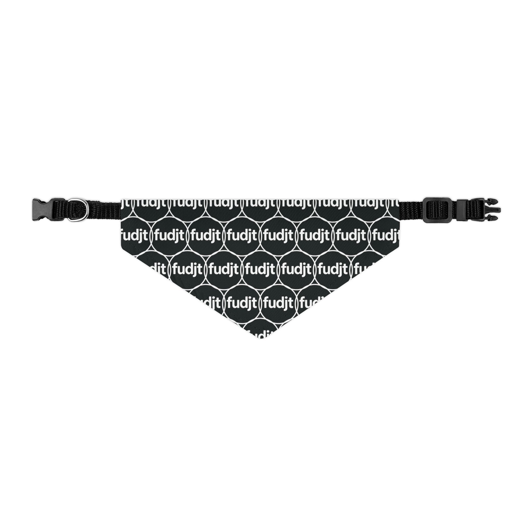 Black fudjt Unbroken Chain 1.25  Bandana Collar for Dogs, Cats & More | 4 Sizes - view 3 - S