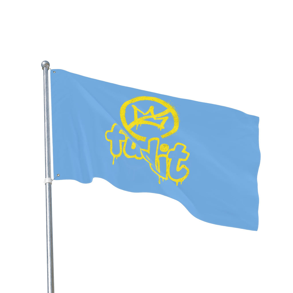Golden fudjt No Kings Light Blue Flag | 3 Sizes