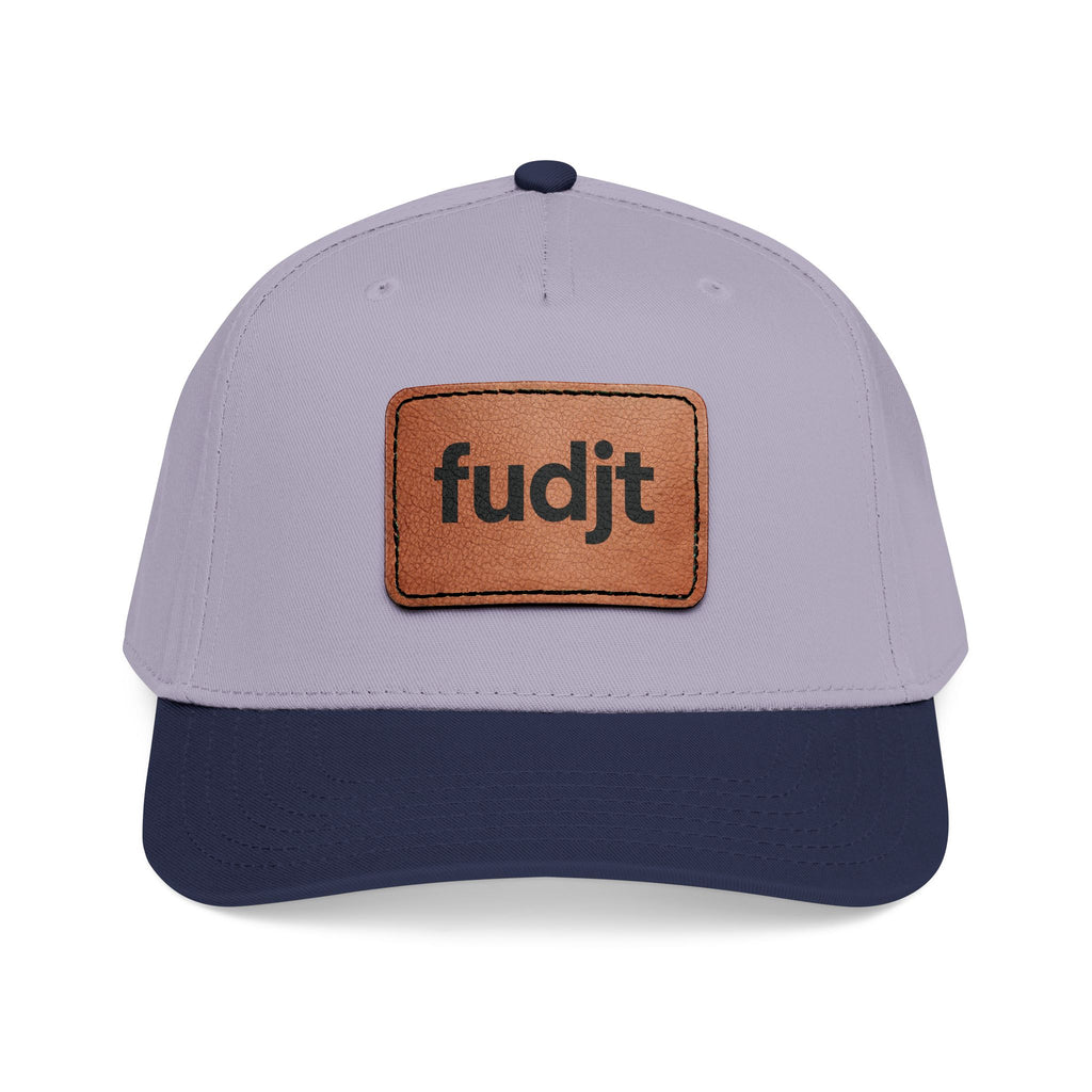 fudjt Leather Patch Baseball Cap — Mid Profile Trucker Hat | 30 Two-Tone Colors