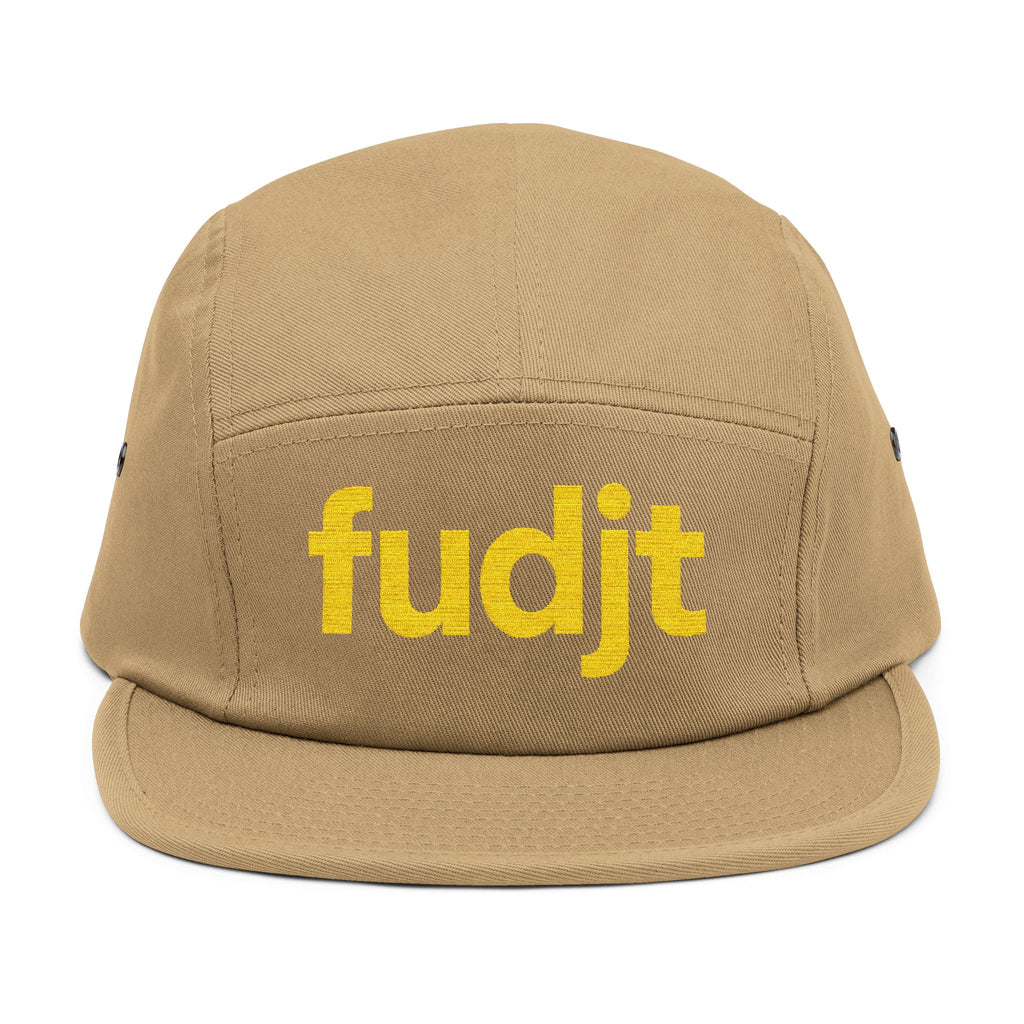 Embroidered 5 Panel Cap - Gold fudjt Logo - 7 Colors