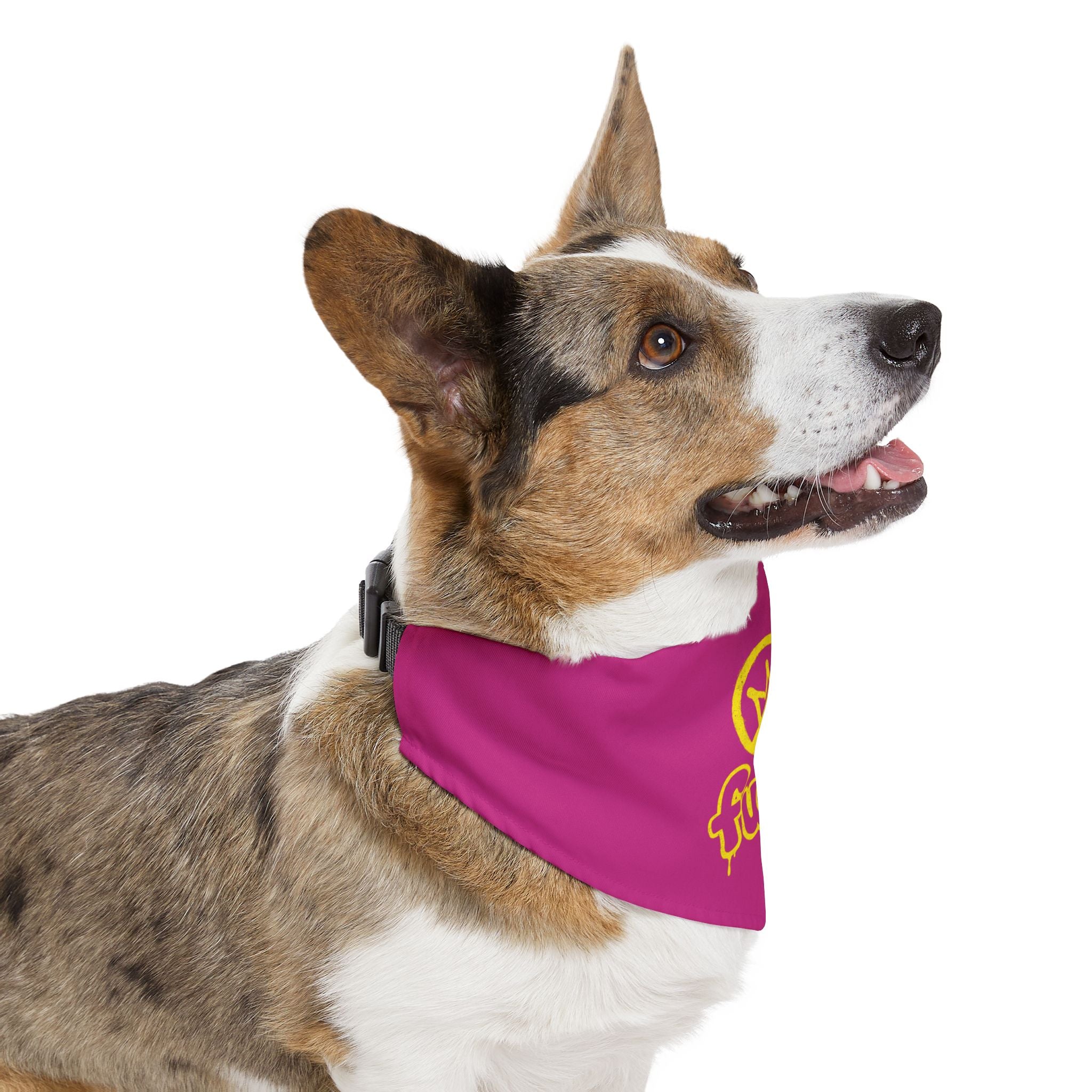 Pink Golden fudjt No Kings Bandana Collar for Dogs, Cats & More | 4 Sizes