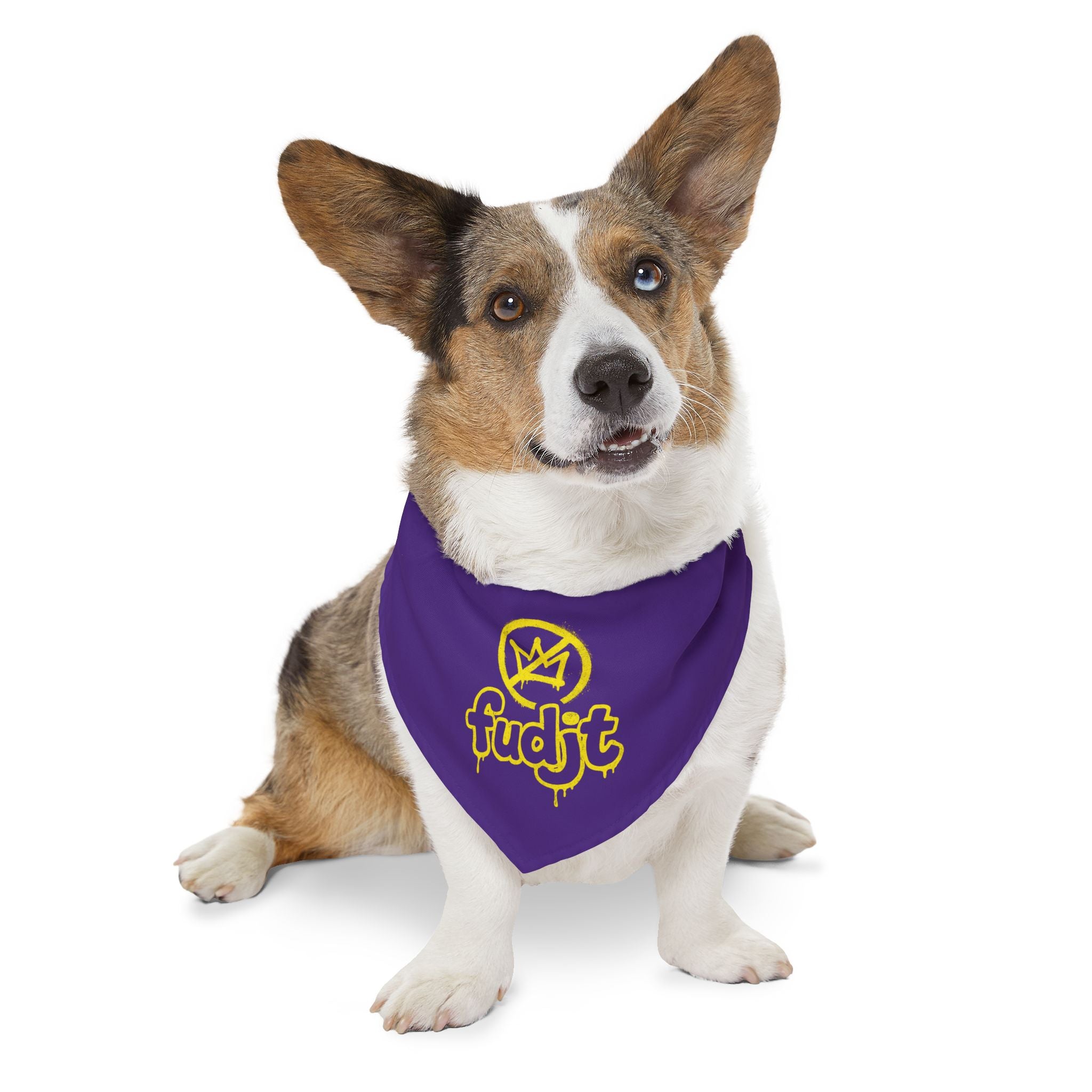Purple Golden fudjt No Kings Bandana Collar for Dogs, Cats & More | 4 Sizes