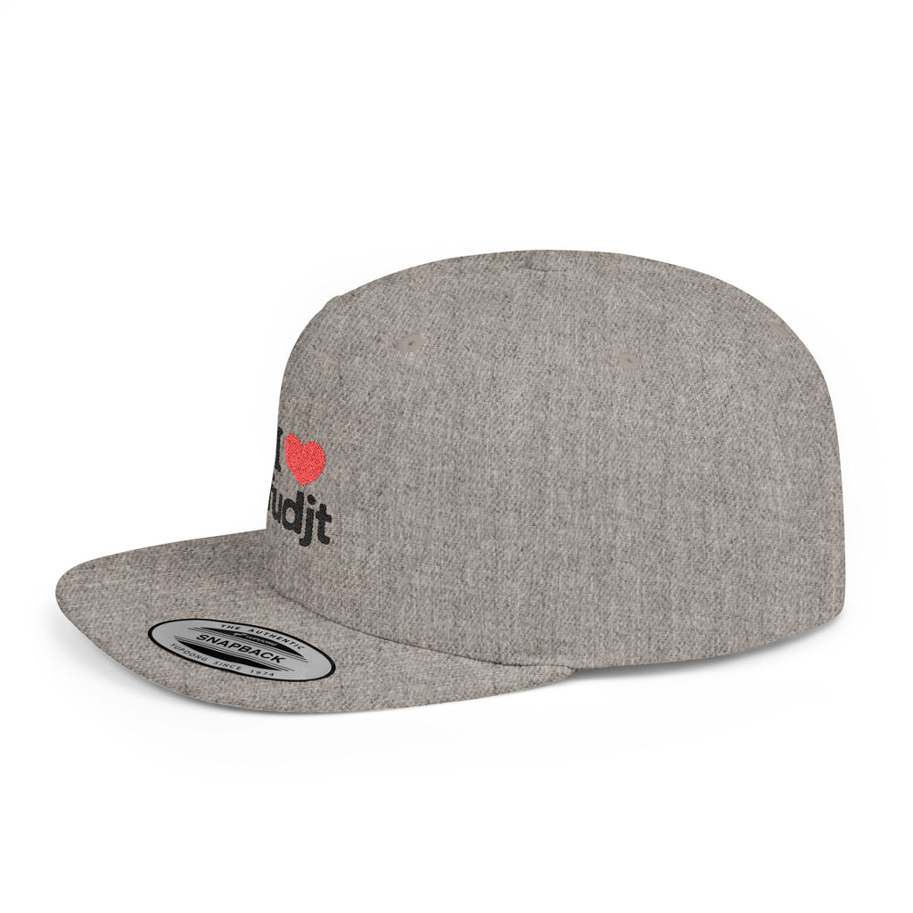 I Heart fudjt Flat Bill Snapback Hat | 7 Colors