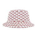 Trendy Red fudjt All Over on White Bucket Hat