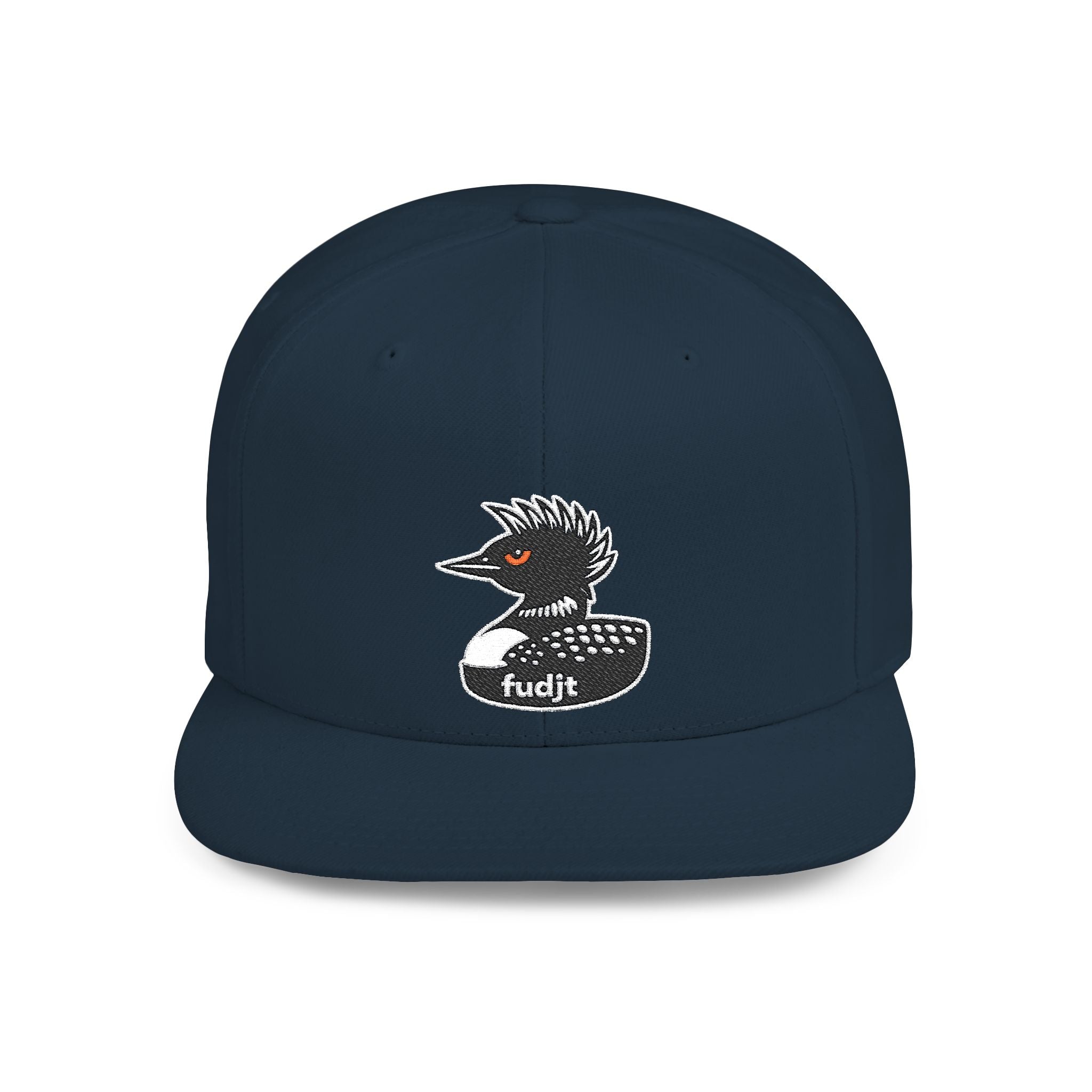 fudjt Flat Bill Snapback Hat | Rebel Loon Decoy Embroidery | 15 Colors
