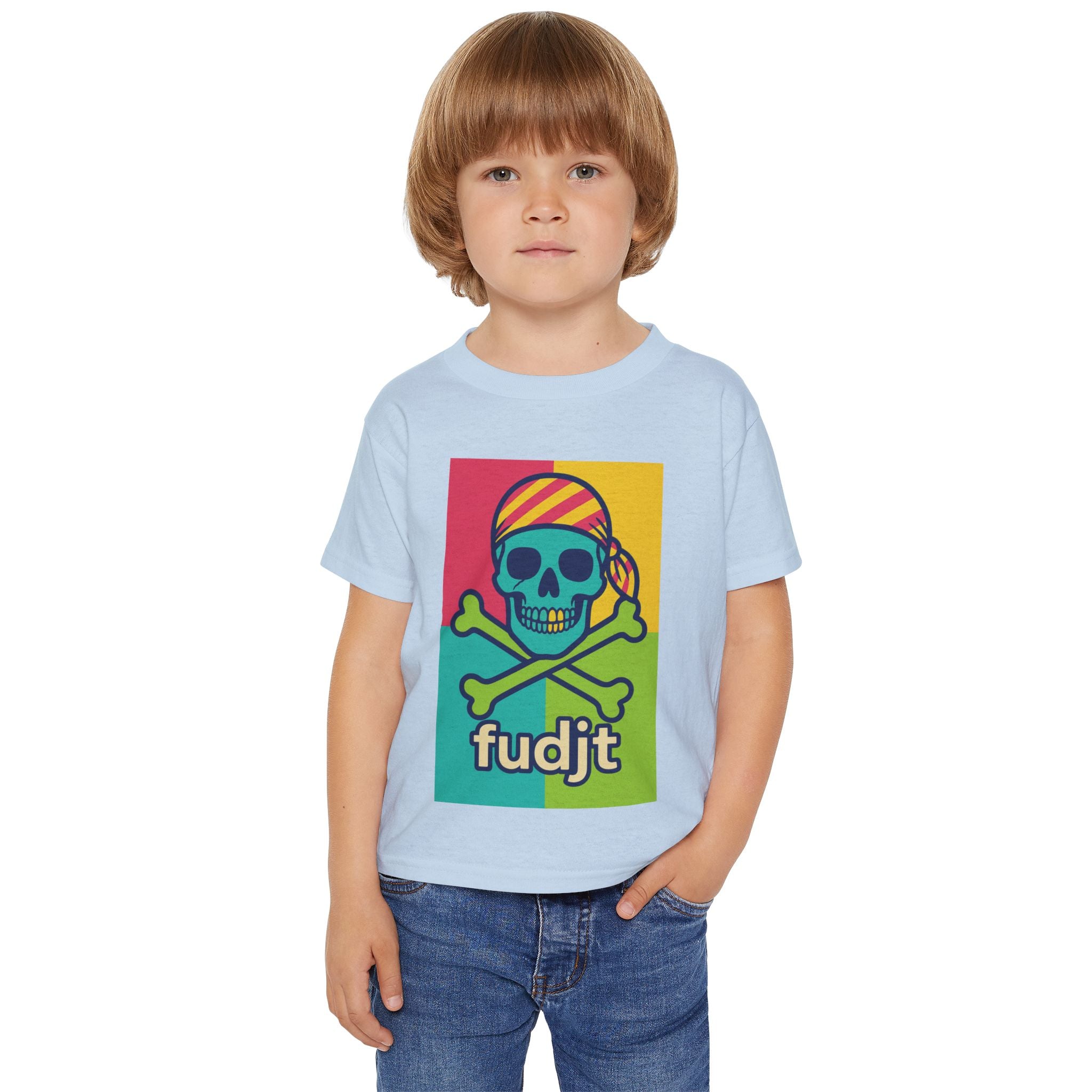 fudjt Toddler Tee with "Booty" Skull and Crossbones Design | 6 Colors