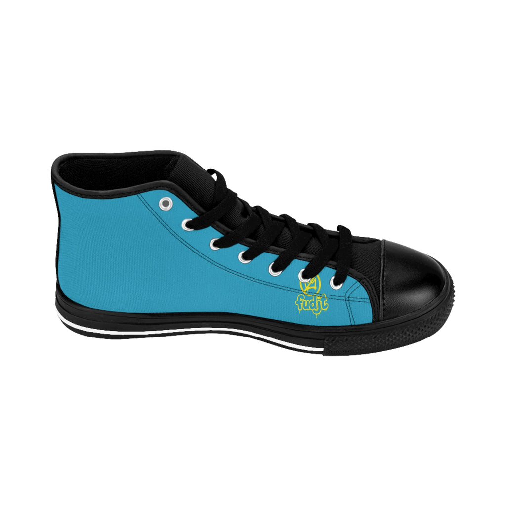 Turquoise Golden fudjt No Kings Street Style Sneakers | Men & Boys 3.75 High Top