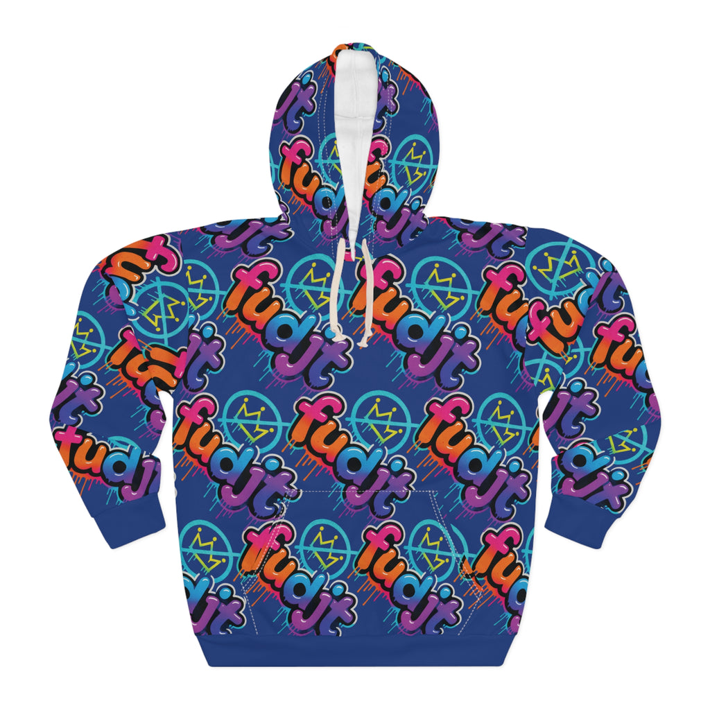 fudjt No Kings Clown Town Hoodie | All Over Dark Blue 10-45