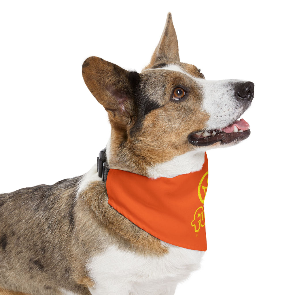 Orange Golden fudjt No Kings Bandana Collar for Dogs, Cats & More | 4 Sizes