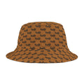 Trendy Black fudjt All Over Light Brown Bucket Hat