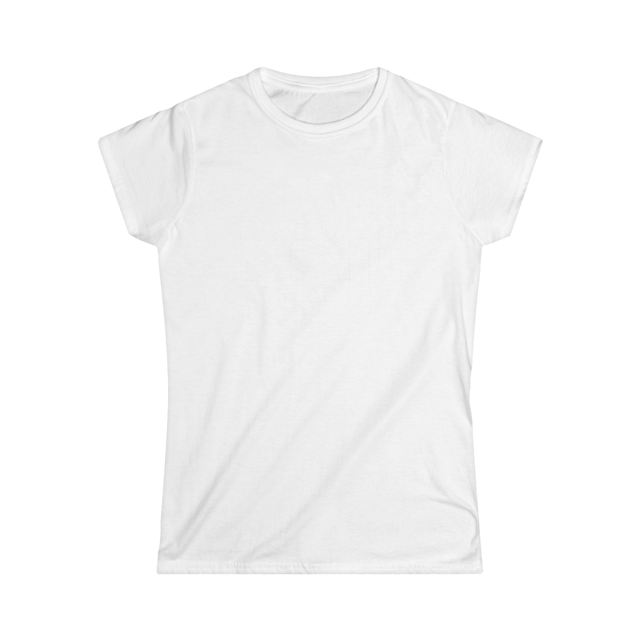 Women's White fudjt logo Comfy Stylie Tee | 12 Colors