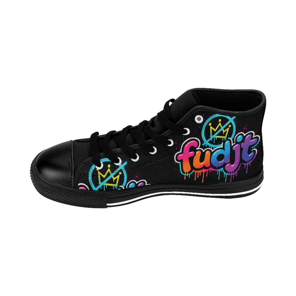 fudjt No Kings Clown Town Street Style Sneakers | Men & Boys Black & Bold High Top
