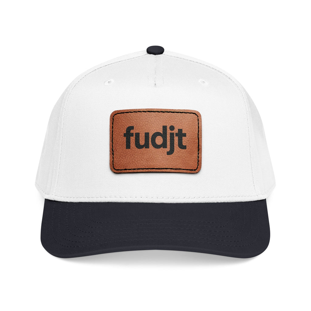fudjt Leather Patch Baseball Cap — Mid Profile Trucker Hat | 30 Two-Tone Colors