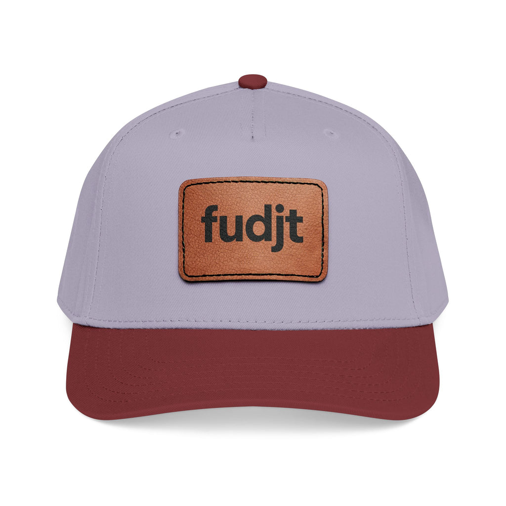 fudjt Leather Patch Baseball Cap — Mid Profile Trucker Hat | 30 Two-Tone Colors