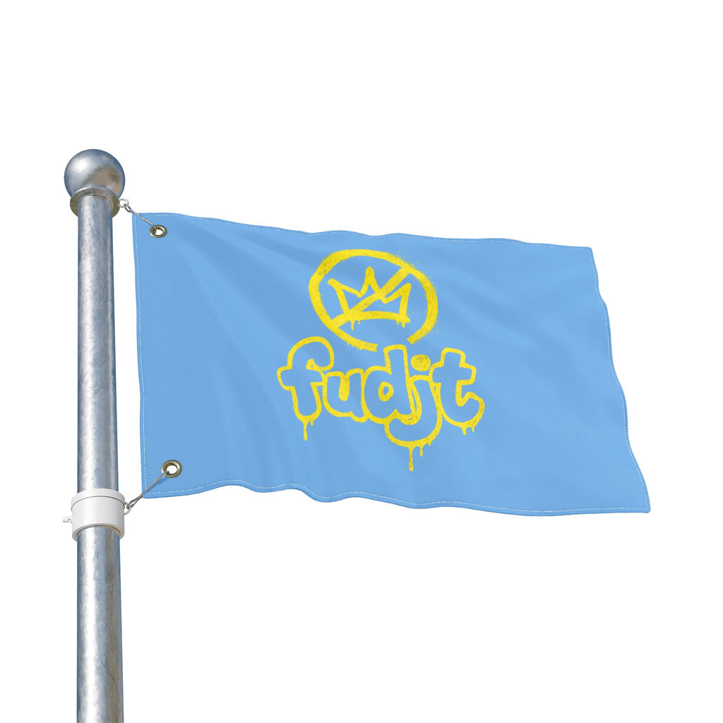 Golden fudjt No Kings Light Blue Flag | 3 Sizes