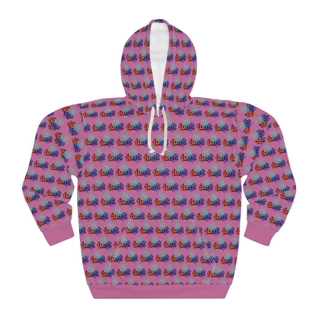 fudjt No Kings Clown Town Hoodie | All Over Light Pink 2.5