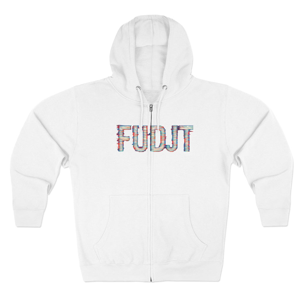 FUDJT Glitch Zip Hoodie | Bold Front & Backside | 7 Colors