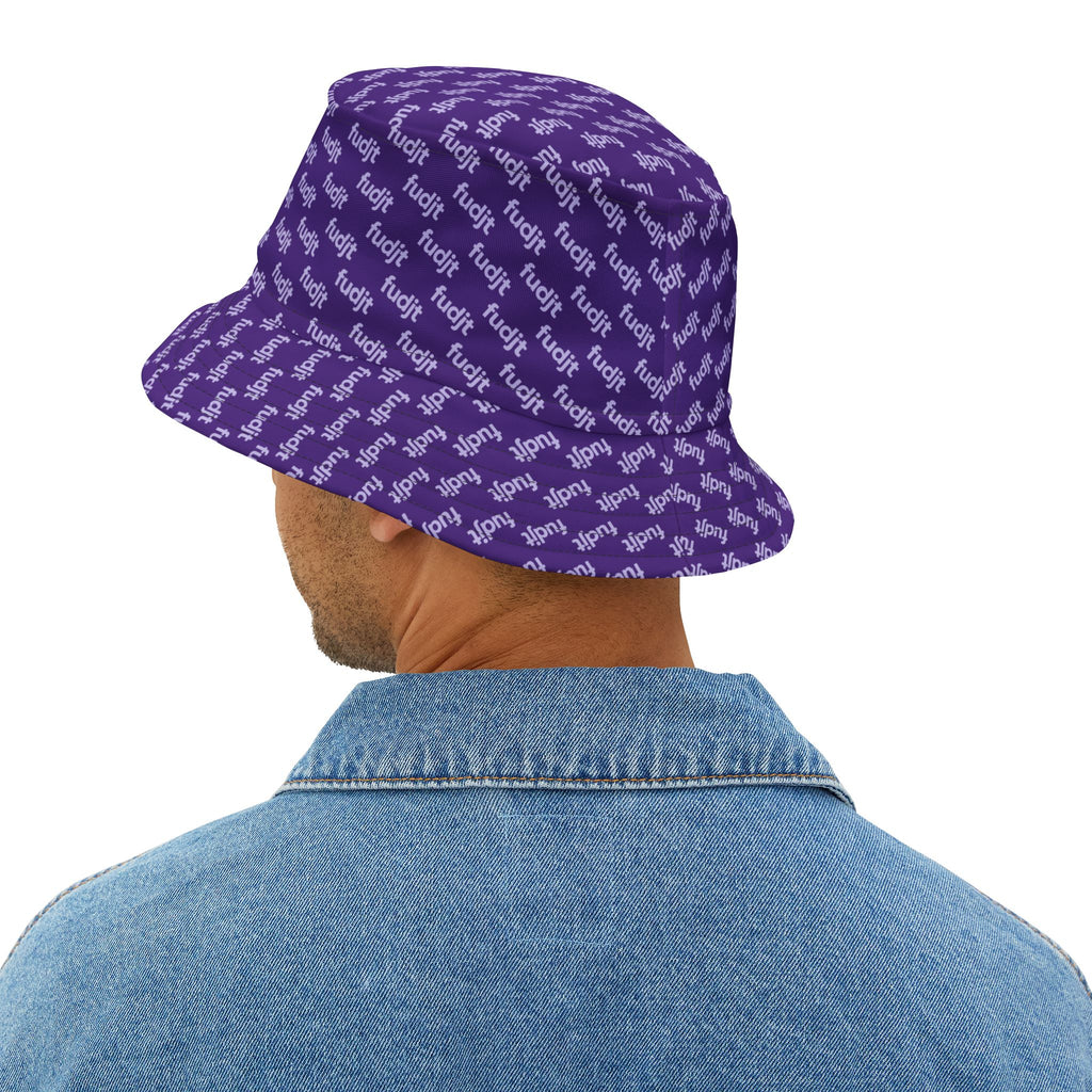 Trendy Lavender fudjt All Over on Purple Bucket Hat