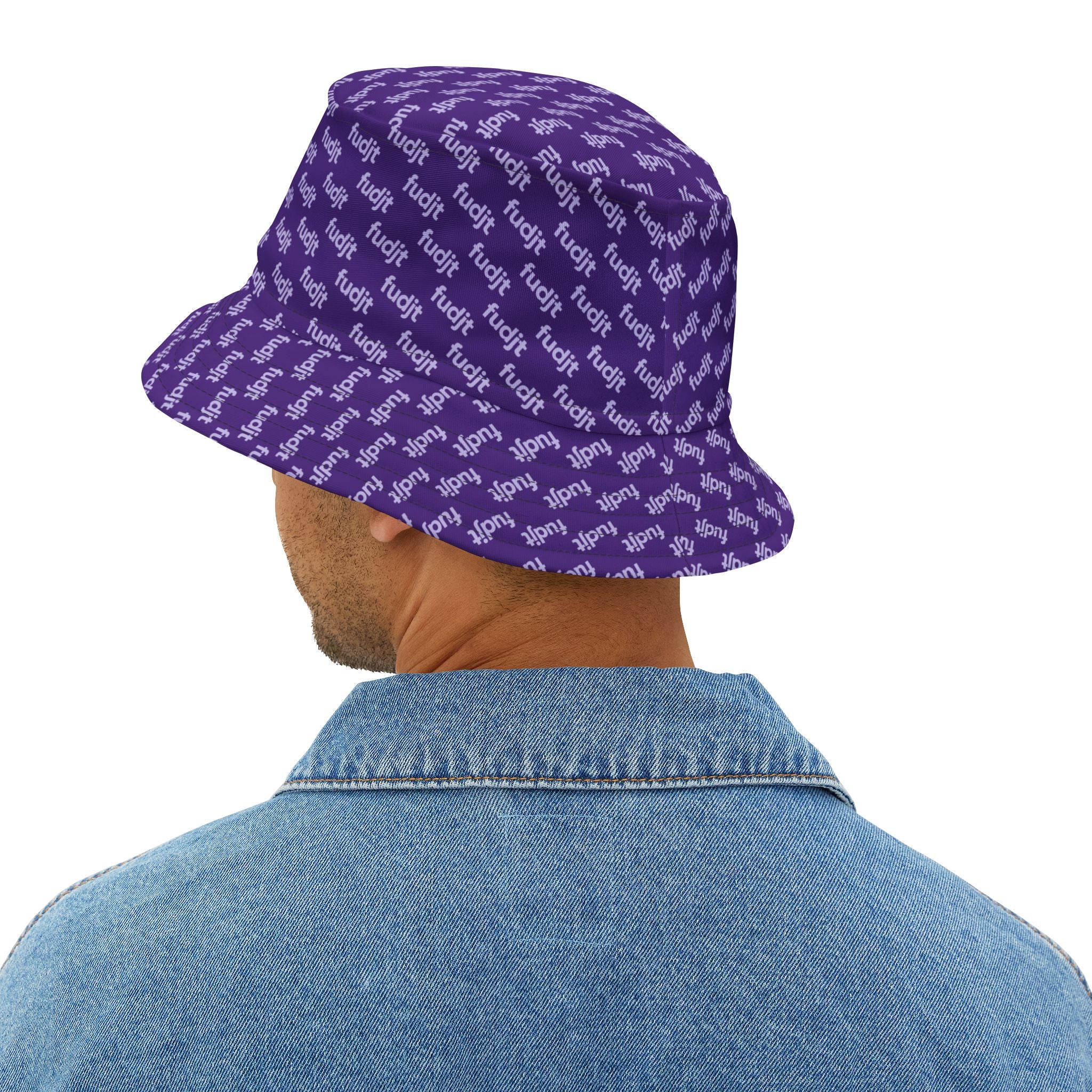 Trendy Lavender fudjt All Over on Purple Bucket Hat