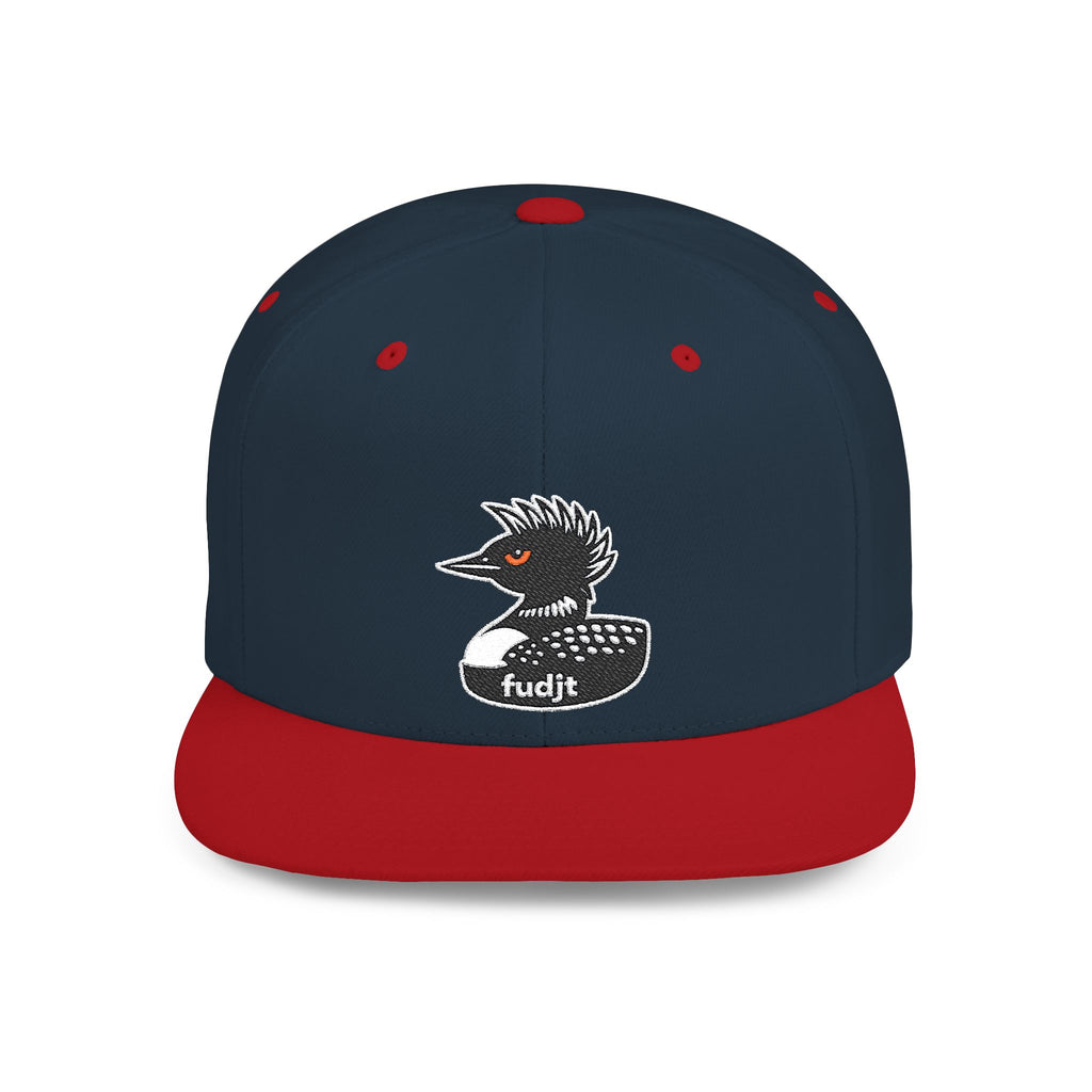 fudjt Flat Bill Snapback Hat | Rebel Loon Decoy Embroidery | 15 Colors