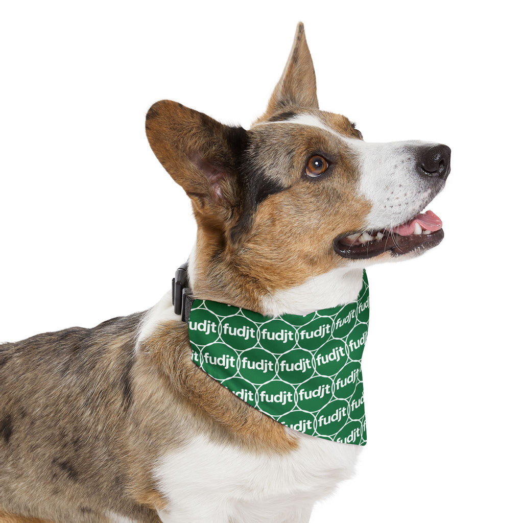 Dark Green fudjt Unbroken Chain 1.25  Bandana Collar for Dogs, Cats & More | 4 Sizes
