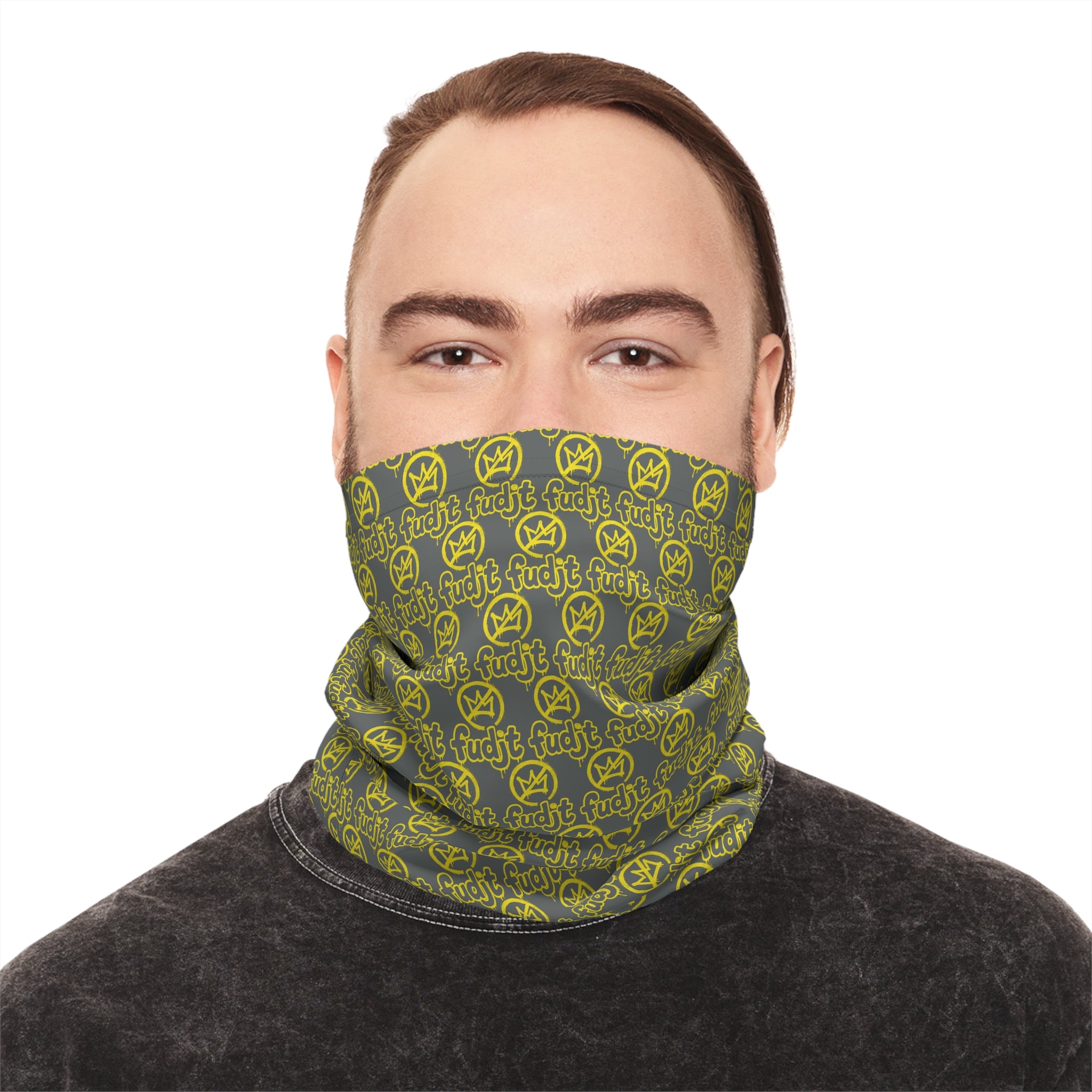 Dark Gray Golden fudjt No Kings 1.25 Neck Gaiter