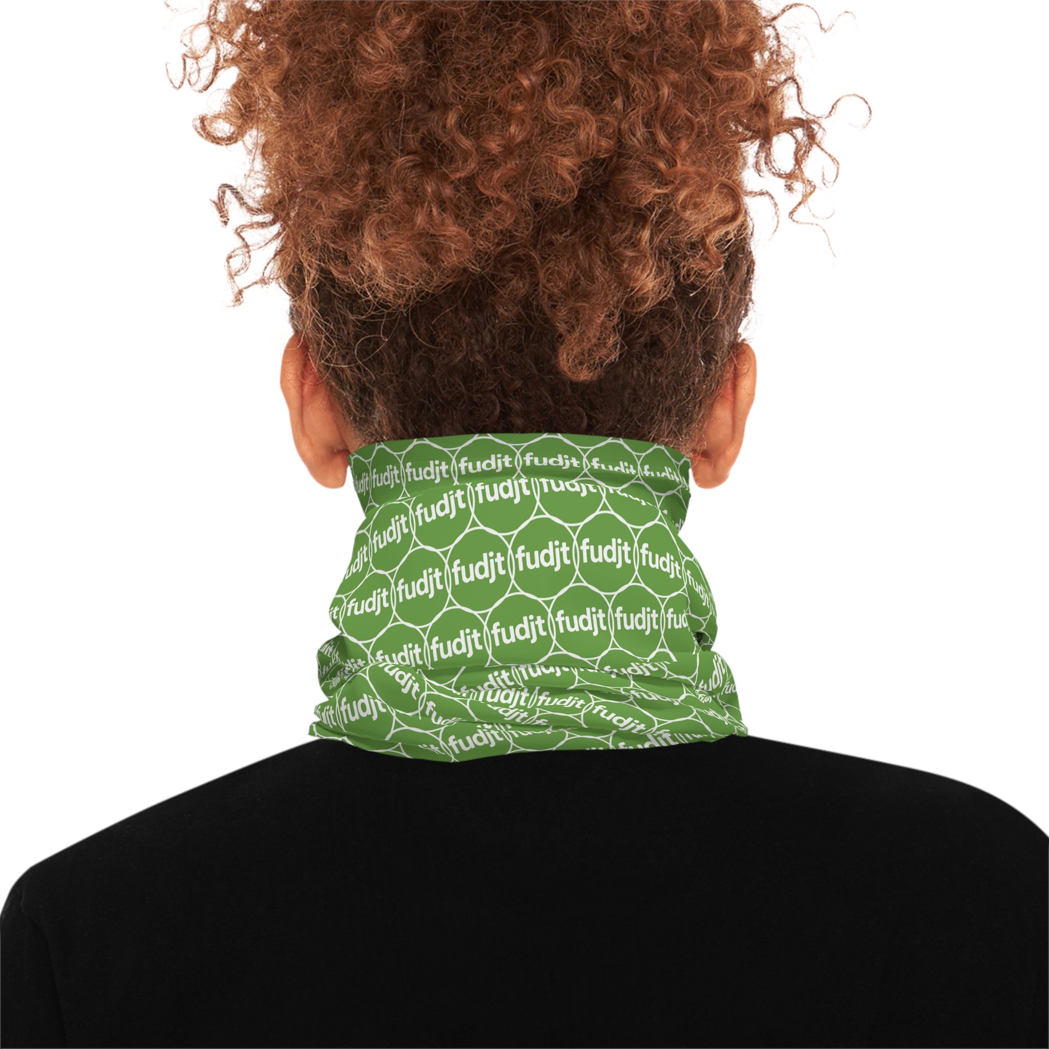 Green & White fudjt Unbroken Chain 1.25 Neck Gaiter