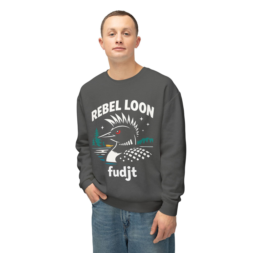 Rebel Loon fudjt Crewneck Sweatshirt – Graphic Loon Design, No Crowns Back | 6 Colors