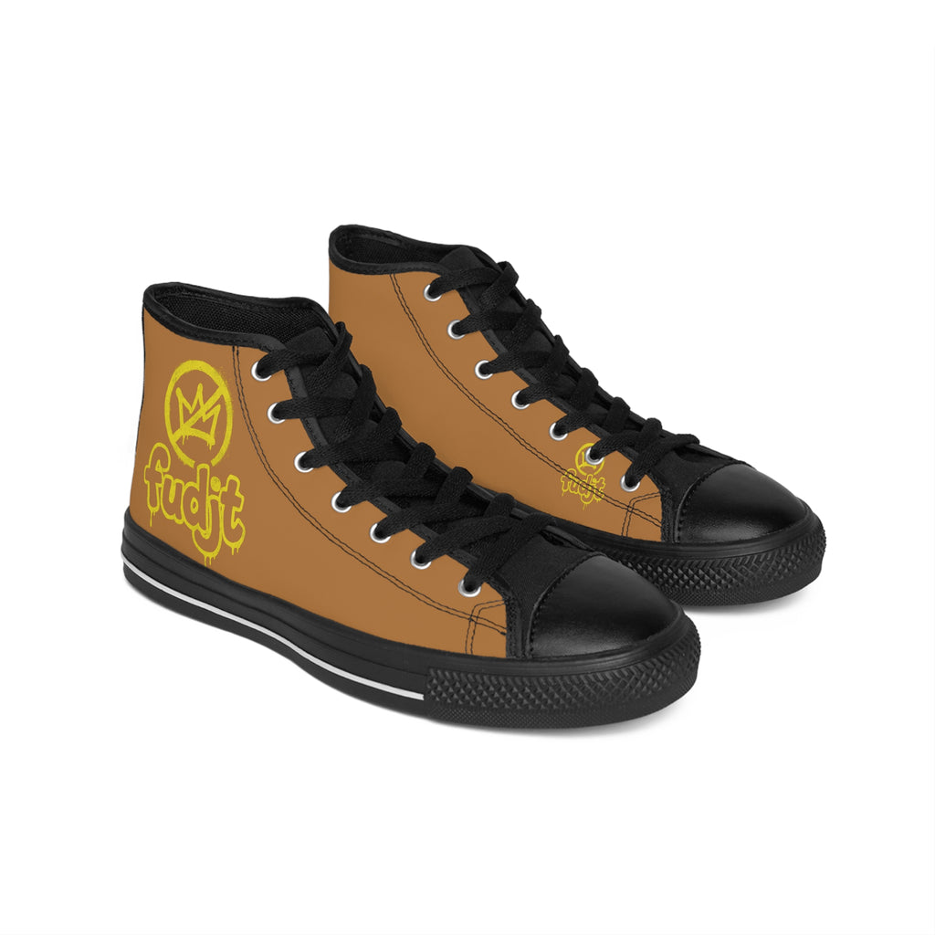 Light Brown Golden fudjt No Kings Street Style Sneakers | Men & Boys 3.75 High Top