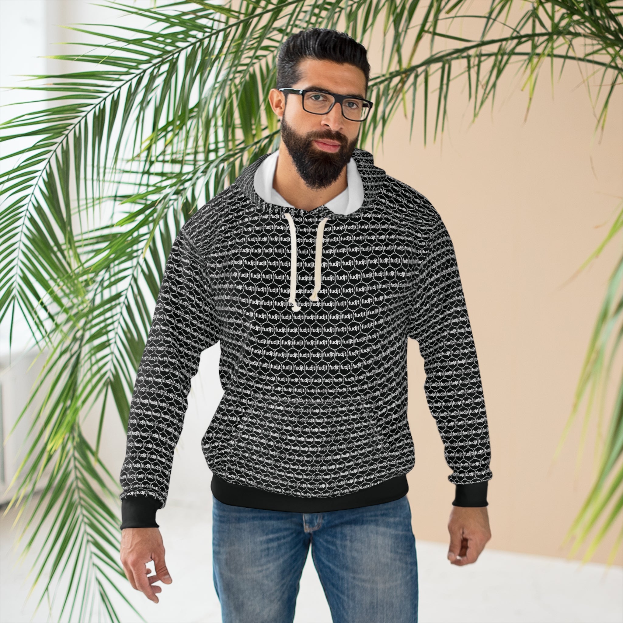 Black fudjt Unbroken Chain Hoodie | All Over 1.25