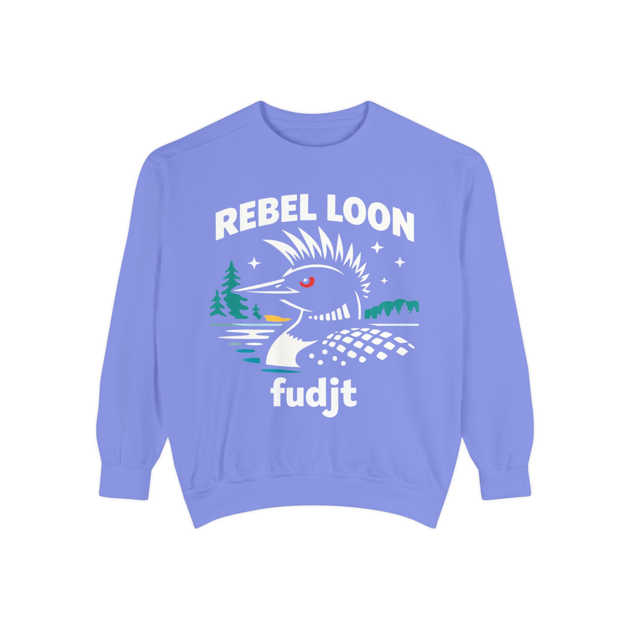 Rebel Loon fudjt Retro Wildlife Crewneck, Bold Pink Drip Backside | 14 Colors